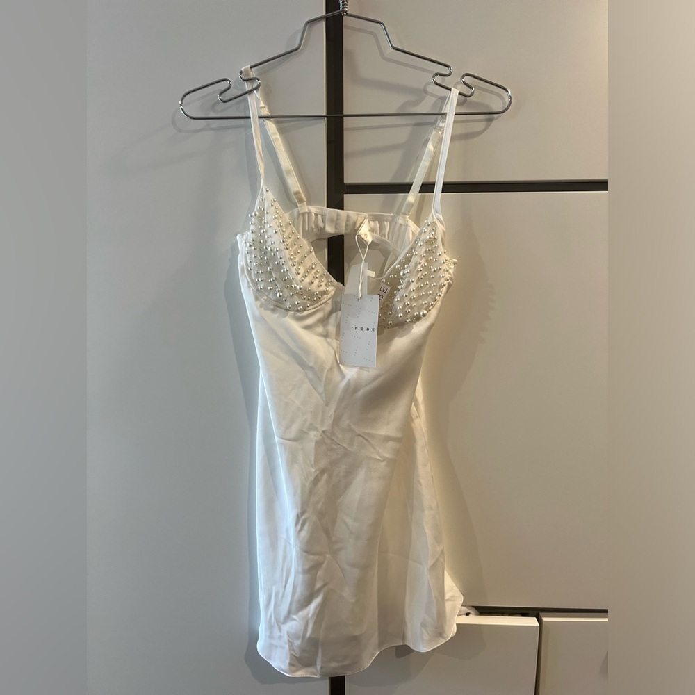 The Robe White Bridal Silk Slip Dress